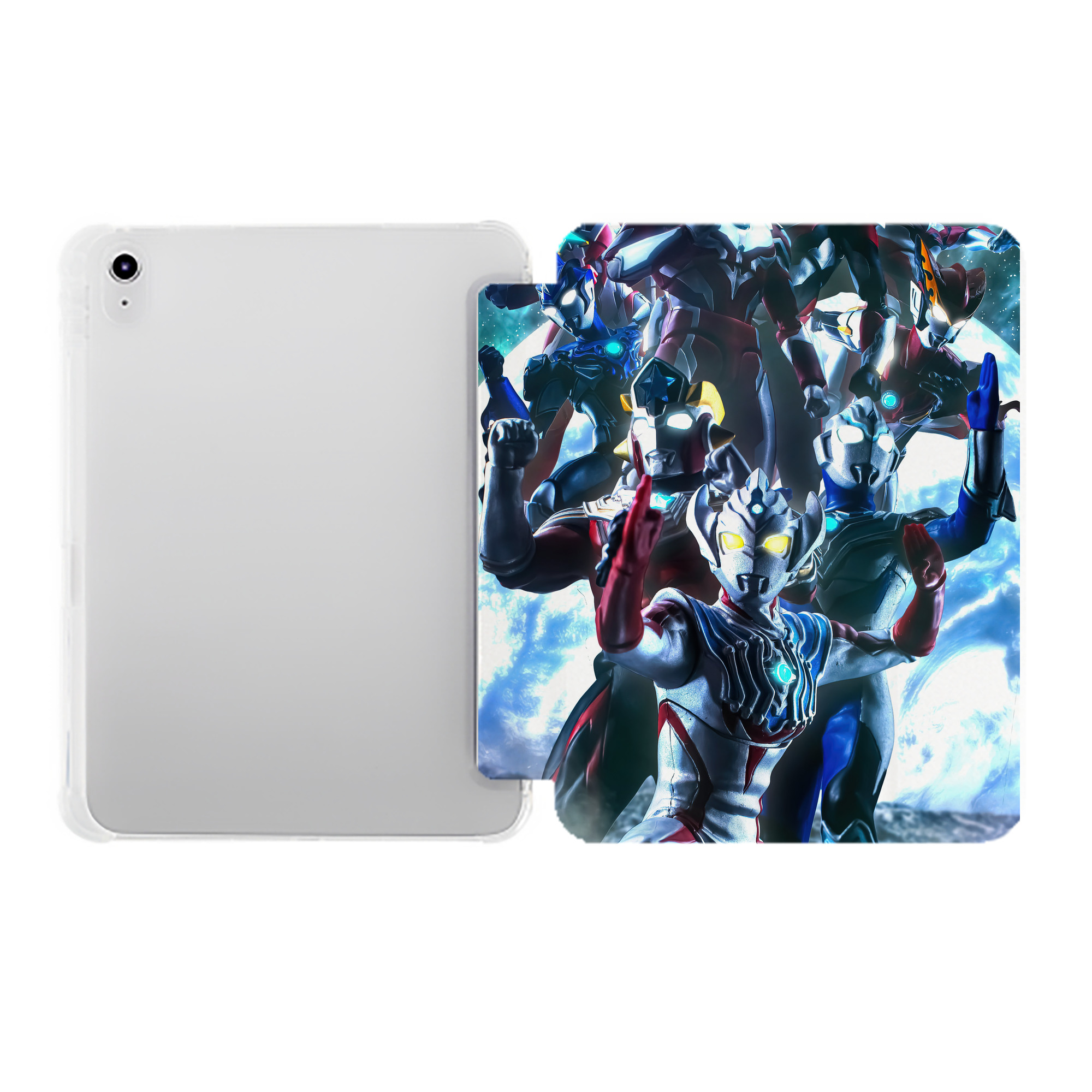 （画像用） ウルトラマン Ultraman IPad ケース ペン収納付き 三つ折りスタンド PUレザー×シリコン 対応機種9.5/10.5/10.9インチ